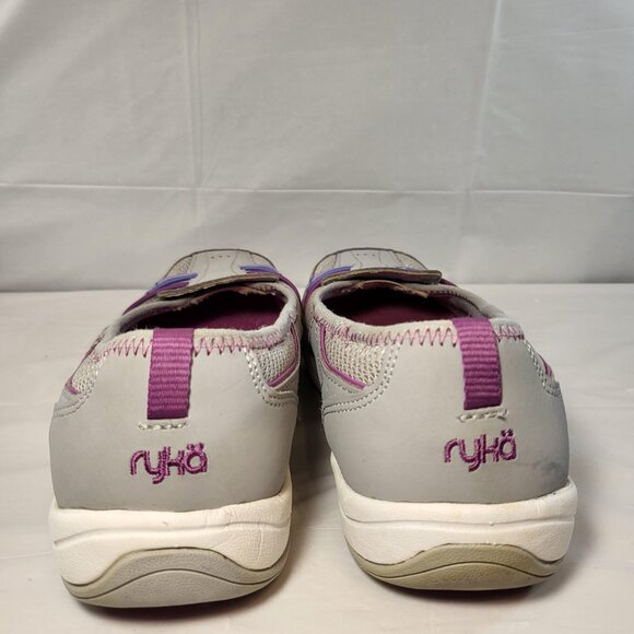 Ryka Tango Slip on Sneaker Leather Size 8 Grey/Purple - Picture 5 of 9